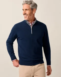Desmond Plaited Cotton Blend 1/4 Zip Sweater