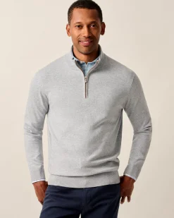 Desmond Plaited Cotton Blend 1/4 Zip Sweater