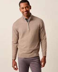 Desmond Plaited Cotton Blend 1/4 Zip Sweater
