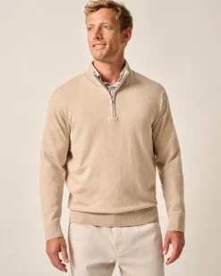 Desmond Plaited Cotton Blend 1/4 Zip Sweater