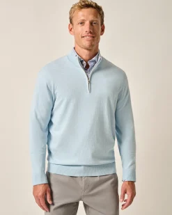 Desmond Plaited Cotton Blend 1/4 Zip Sweater
