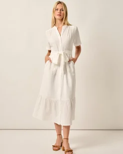 Julie Button Up Cotton Maxi Dress