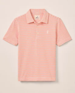 Performance Mesh Jr. Polo - Hunter Stripe