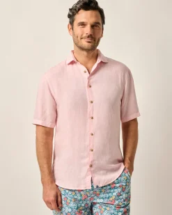 Short Sleeve Hangin' Out Linen Button Down Shirt - Gianni
