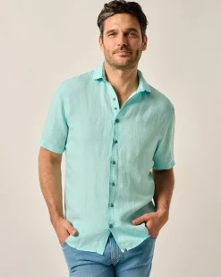 Short Sleeve Hangin' Out Linen Button Down Shirt - Gianni