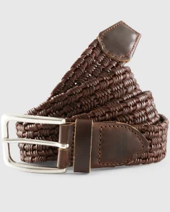 Tessuto Stretch Leather Belt